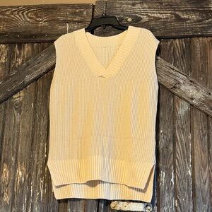 Cream Sleeveless Knit Sweater Vest NWOT